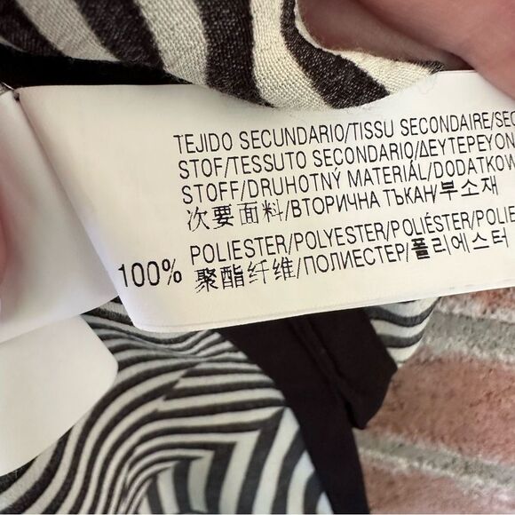 Zara Abstract Striped Tie Back Tank Top NEW Women’s XS Black White - Picture 6 of 9